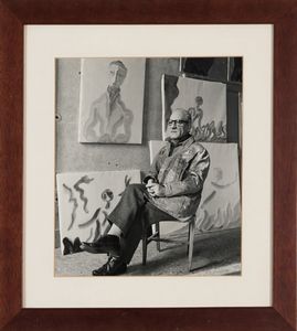 ,Anonimo : Virgilio Guidi nello studio  - Asta Arte Moderna e Contemporanea - Associazione Nazionale - Case d'Asta italiane