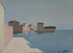 ,GIROLAMO DE STEFANI - Natura morta - Paesaggio lagunare