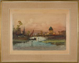 ,LUCIO  CARGNEL : Paesaggio lagunare  - Asta Arte Moderna e Contemporanea - Associazione Nazionale - Case d'Asta italiane