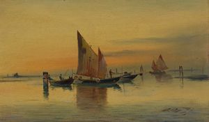 ,ANGELO DE BEI - Barche in laguna