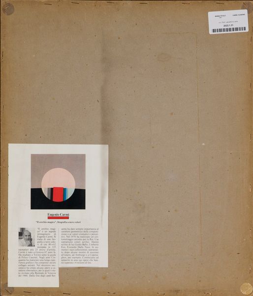 ,EUGENIO CARMI : senza titolo  - Asta Grafica e Multipli d'Autore - Associazione Nazionale - Case d'Asta italiane