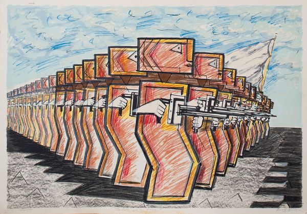 ,IBRAHIM  KODRA : La lotta per la pace  - Asta Grafica e Multipli d'Autore - Associazione Nazionale - Case d'Asta italiane