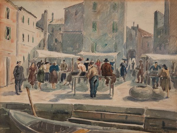 ,Silvio CONSADORI : Mercato del pesce  - Asta Grafica e Multipli d'Autore - Associazione Nazionale - Case d'Asta italiane