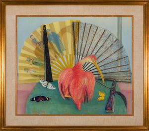 ,ANTONIO FASAN : Natura morta con ibis  - Asta Grafica e Multipli d'Autore - Associazione Nazionale - Case d'Asta italiane