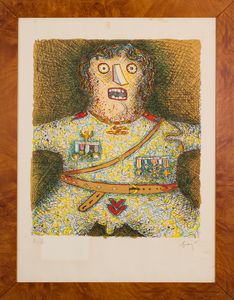 ,ENRICO BAJ : Generale in pigiama  - Asta Grafica e Multipli d'Autore - Associazione Nazionale - Case d'Asta italiane