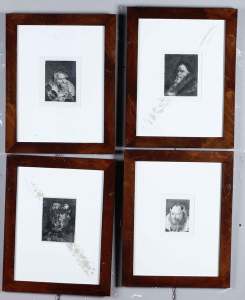 Quattro incisioni con ritratti, in cornice  - Asta Antiquariato Giugno - Associazione Nazionale - Case d'Asta italiane