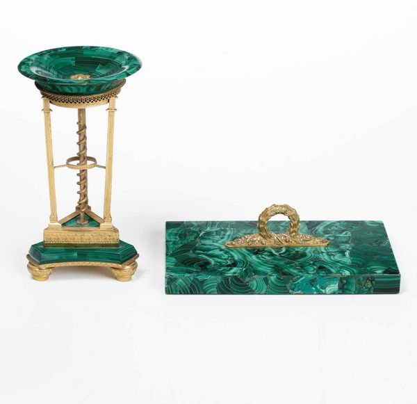 Lotto di due oggetti in malachite  - Asta Antiquariato Giugno - Associazione Nazionale - Case d'Asta italiane