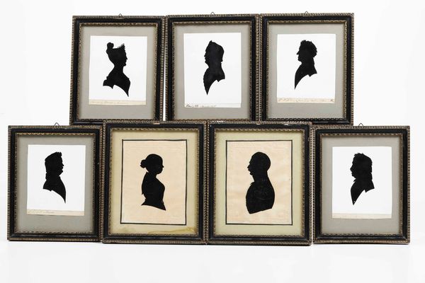 Lotto di sette silhouettes su carta, XIX secolo  - Asta Antiquariato Giugno - Associazione Nazionale - Case d'Asta italiane