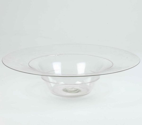 Grande piatto in vetro incolore firmato Cappellini  - Asta Antiquariato Giugno - Associazione Nazionale - Case d'Asta italiane
