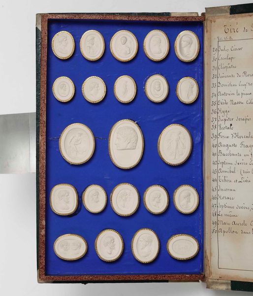 Raccolta di calchi in gesso entro finto libro antico, XIX secolo  - Asta Antiquariato Giugno - Associazione Nazionale - Case d'Asta italiane