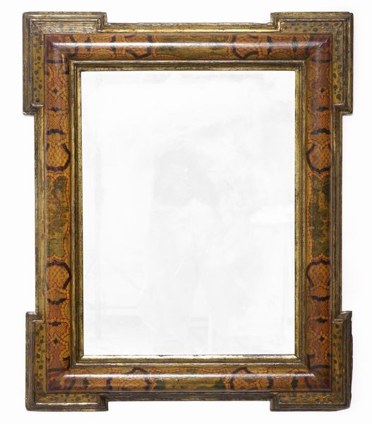 Specchiera in legno laccato e dorato. XIX secolo  - Asta Antiquariato Giugno - Associazione Nazionale - Case d'Asta italiane
