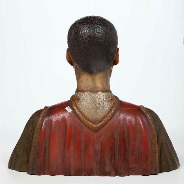 Busto maschile. Terracotta dipinta, copia da un modello antico. XIX secolo  - Asta Antiquariato Giugno - Associazione Nazionale - Case d'Asta italiane