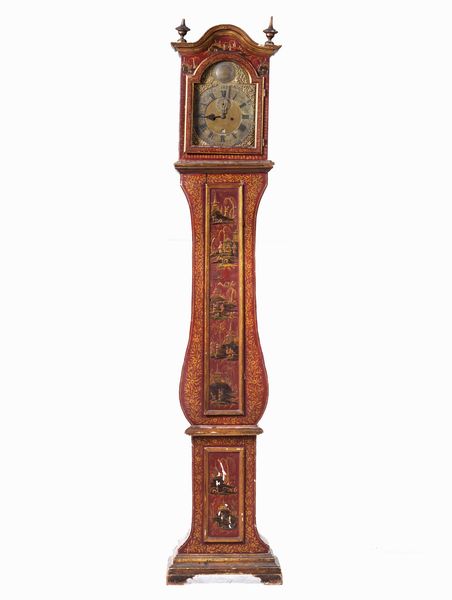 Pendola a torre in legno laccato a chinoiserie. Inghilterra, XVIII-XIX secolo  - Asta Antiquariato Giugno - Associazione Nazionale - Case d'Asta italiane