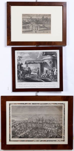 Due diverse stampe con vedute di Milano, XIX secolo  - Asta Antiquariato Giugno - Associazione Nazionale - Case d'Asta italiane