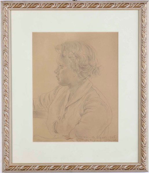 Disegno a matita su carta raffigurante fanciulla di profilo, 1946  - Asta Antiquariato Giugno - Associazione Nazionale - Case d'Asta italiane