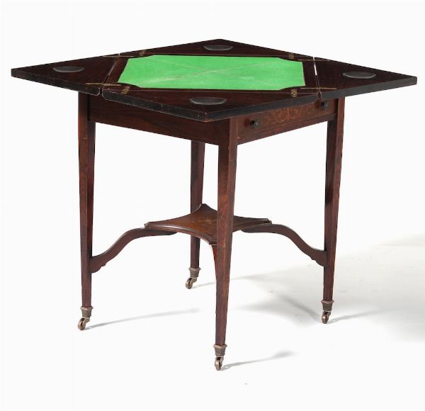 Tavolino da gioco. XIX-XX secolo  - Asta Antiquariato Giugno - Associazione Nazionale - Case d'Asta italiane