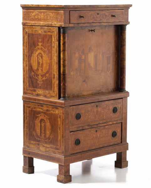 Secretaire riccamente intarsiato, XIX secolo  - Asta Antiquariato Giugno - Associazione Nazionale - Case d'Asta italiane