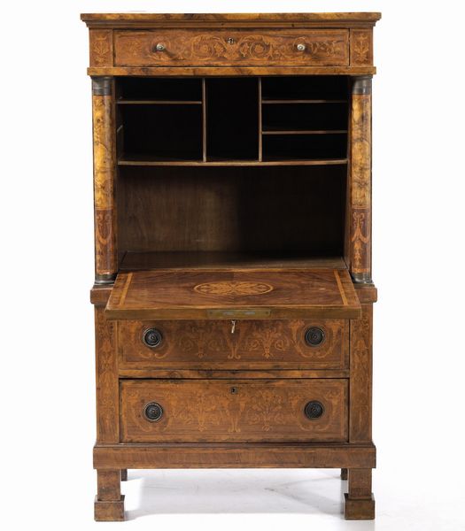 Secretaire riccamente intarsiato, XIX secolo  - Asta Antiquariato Giugno - Associazione Nazionale - Case d'Asta italiane