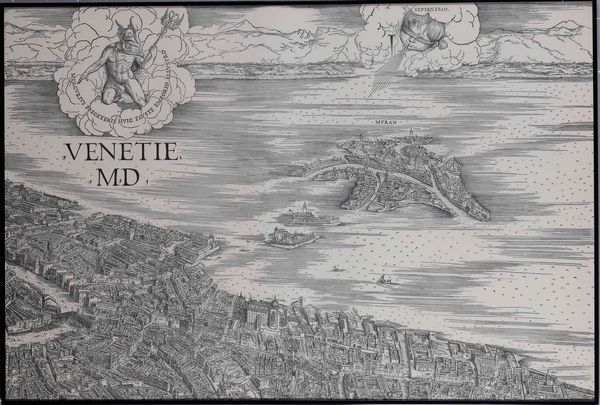 Veduta di Venezia, riproduzione da Jacopo de Barbari in scala uno ad uno. XX secolo  - Asta Antiquariato Giugno - Associazione Nazionale - Case d'Asta italiane