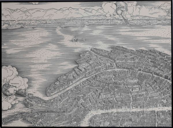 Veduta di Venezia, riproduzione da Jacopo de Barbari in scala uno ad uno. XX secolo  - Asta Antiquariato Giugno - Associazione Nazionale - Case d'Asta italiane