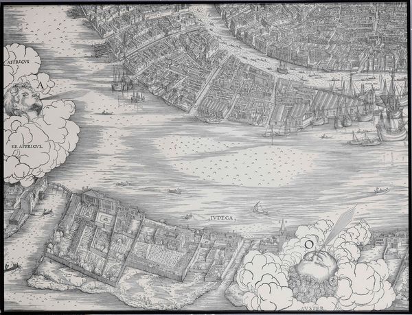 Veduta di Venezia, riproduzione da Jacopo de Barbari in scala uno ad uno. XX secolo  - Asta Antiquariato Giugno - Associazione Nazionale - Case d'Asta italiane