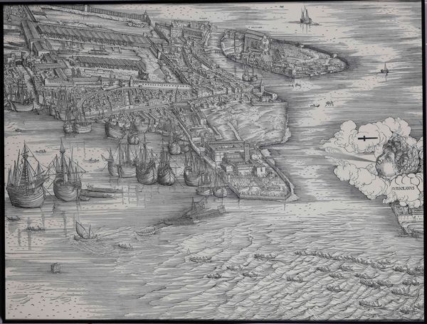 Veduta di Venezia, riproduzione da Jacopo de Barbari in scala uno ad uno. XX secolo  - Asta Antiquariato Giugno - Associazione Nazionale - Case d'Asta italiane