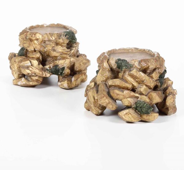 Coppia di basi portavaso. XIX secolo  - Asta Antiquariato Giugno - Associazione Nazionale - Case d'Asta italiane