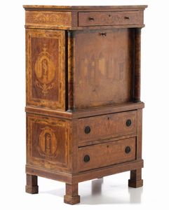Secretaire riccamente intarsiato, XIX secolo  - Asta Antiquariato Giugno - Associazione Nazionale - Case d'Asta italiane
