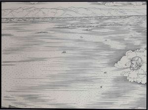 Veduta di Venezia, riproduzione da Jacopo de Barbari in scala uno ad uno. XX secolo  - Asta Antiquariato Giugno - Associazione Nazionale - Case d'Asta italiane