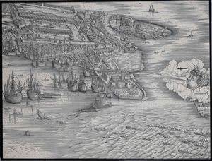 Veduta di Venezia, riproduzione da Jacopo de Barbari in scala uno ad uno. XX secolo  - Asta Antiquariato Giugno - Associazione Nazionale - Case d'Asta italiane