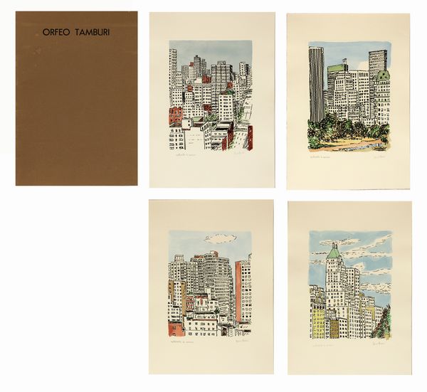 ,Orfeo Tamburi : New York - Cartella di 4 incisioni acquarellate  - Asta Arte moderna e contemporanea | Summer season - Associazione Nazionale - Case d'Asta italiane