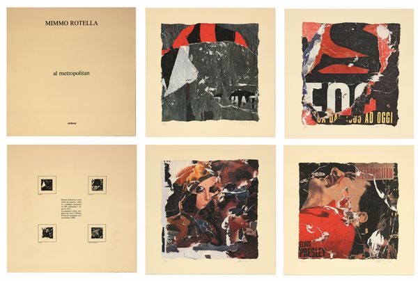 ,Mimmo Rotella : Al Metropolitan - Cartella di 4 serilito+collage  - Asta Arte moderna e contemporanea | Summer season - Associazione Nazionale - Case d'Asta italiane