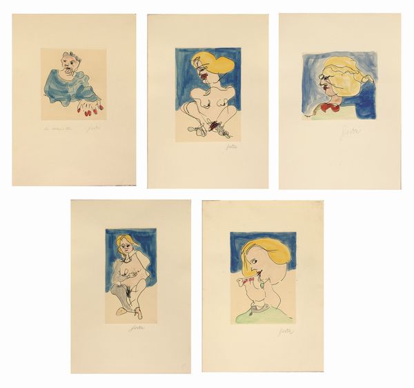 ,TANO FESTA : a' marietta - Cartella di 5 incisioni colorate  - Asta Arte moderna e contemporanea | Summer season - Associazione Nazionale - Case d'Asta italiane