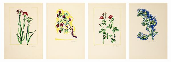 ,Orfeo Tamburi : I fiori - Cartella intera di 8 serigrafie  - Asta Arte moderna e contemporanea | Summer season - Associazione Nazionale - Case d'Asta italiane