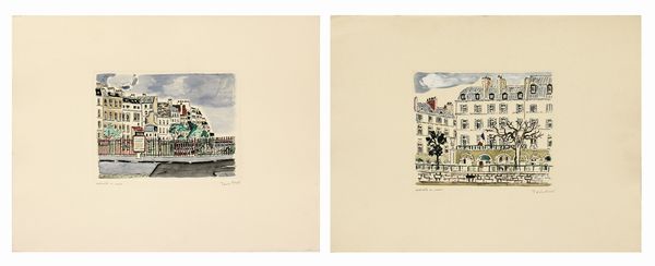 ,Orfeo Tamburi : Parigi - Lotto composto da 2 opere  - Asta Arte moderna e contemporanea | Summer season - Associazione Nazionale - Case d'Asta italiane