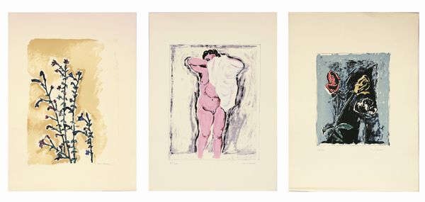 ,Orfeo Tamburi : Lotto composto da tre opere  - Asta Arte moderna e contemporanea | Summer season - Associazione Nazionale - Case d'Asta italiane