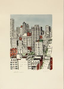 ,Orfeo Tamburi : New York - Cartella di 4 incisioni acquarellate  - Asta Arte moderna e contemporanea | Summer season - Associazione Nazionale - Case d'Asta italiane