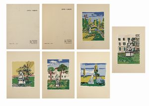 ,Orfeo Tamburi - La statua del parco / cartella di 5 serigrafie