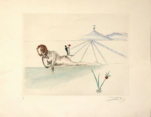 ,SALVADOR DALI' - Nu en prospective