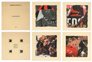 ,Mimmo Rotella - Al Metropolitan - Cartella di 4 serilito+collage