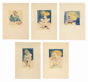 ,TANO FESTA - a' marietta - Cartella di 5 incisioni colorate