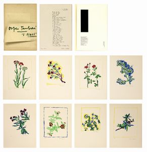 ,Orfeo Tamburi - I fiori - Cartella intera di 8 serigrafie