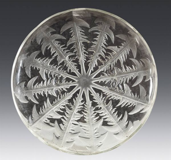 PIATTO : Piatto in vetro bianco 1930 circa  - Asta Antiquariato, Argenti, Dipinti e Sculture - Associazione Nazionale - Case d'Asta italiane