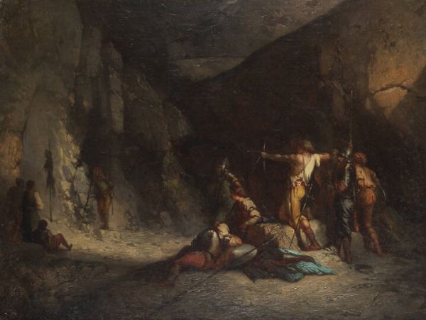 JEAN ADRIEN GUIGNET Annency (Francia) 1816 - 1854 Parigi : Esercitazione di tiro con l'arco  - Asta Antiquariato, Argenti, Dipinti e Sculture - Associazione Nazionale - Case d'Asta italiane