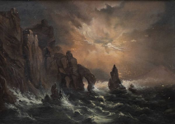 FRANCESCO GAMBA Torino 1818 - 1887 : Tempesta  - Asta Antiquariato, Argenti, Dipinti e Sculture - Associazione Nazionale - Case d'Asta italiane