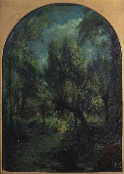 PITTORE ANONIMO : Notte di luna  - Asta Antiquariato, Argenti, Dipinti e Sculture - Associazione Nazionale - Case d'Asta italiane