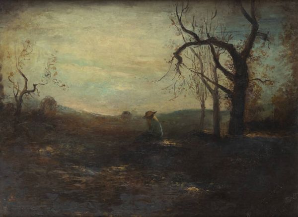 PITTORE ANONIMO PIEMONTESE DEL XIX SECOLO : La solitudine  - Asta Antiquariato, Argenti, Dipinti e Sculture - Associazione Nazionale - Case d'Asta italiane