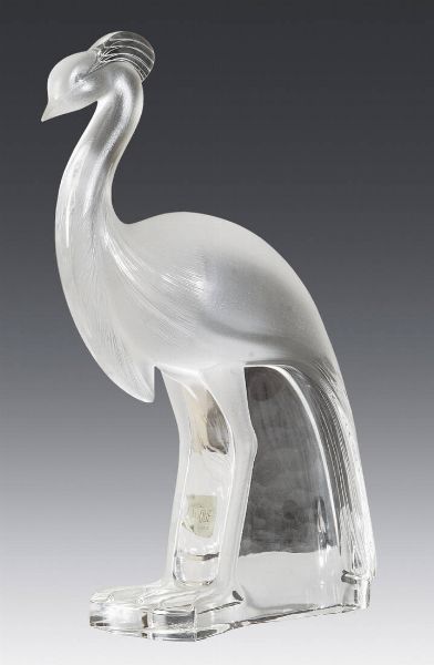 LALIQUE FRANCE : Pavoncella in cristallo anni '60  - Asta Antiquariato, Argenti, Dipinti e Sculture - Associazione Nazionale - Case d'Asta italiane