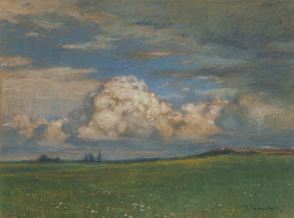 ROMOLO UBERTALLI Mosso Santa Maria (VC) 1871 - 1928 : Cumuli a sera  - Asta Antiquariato, Argenti, Dipinti e Sculture - Associazione Nazionale - Case d'Asta italiane