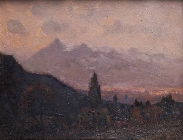 MARIO ALBANO Torino 1896 - 1968 : Val San Martino 1950  - Asta Antiquariato, Argenti, Dipinti e Sculture - Associazione Nazionale - Case d'Asta italiane